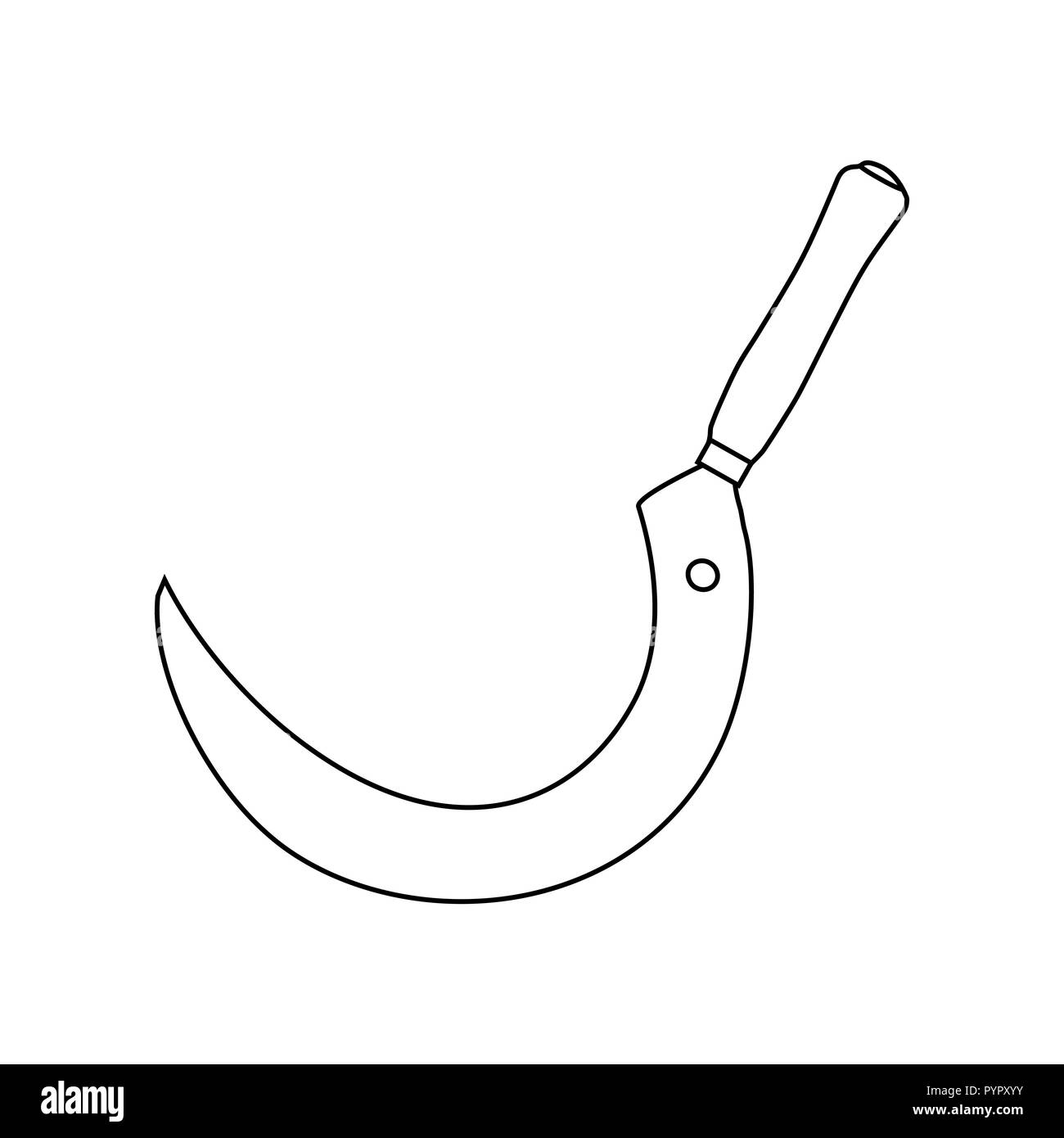 Sickle Outline Vector Symbol Icon Design. Illustration of Realistic