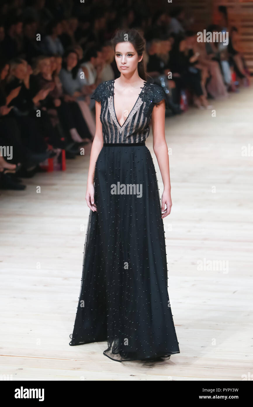 ZAGREB, CROATIA - OCTOBER 26, 2018 : Fashion model wearing clothes for  autumn-winter, designed by Ivica Skoko on the Bipa Fashion.hr fashion show  in Z Stock Photo - Alamy