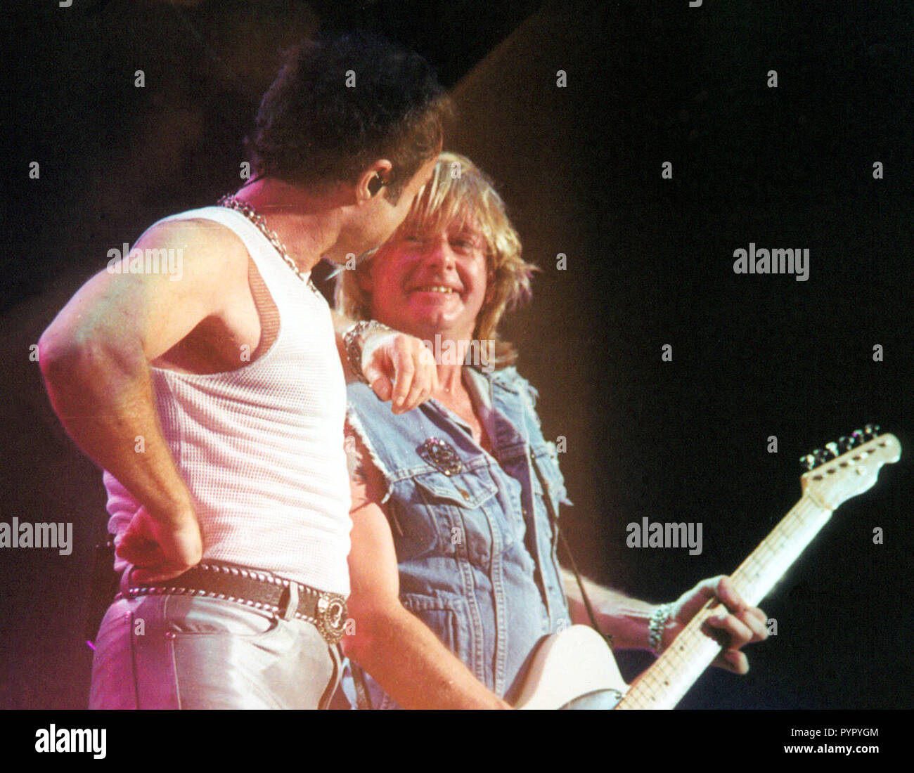 JUNE 21: Paul Rodgers and Dave 'Bucket' Colwell of Bad Company perform at Lakewood Amphitheatre in Atlanta on June 21, 2001. CREDIT: Chris McKay / MediaPunch Stock Photo