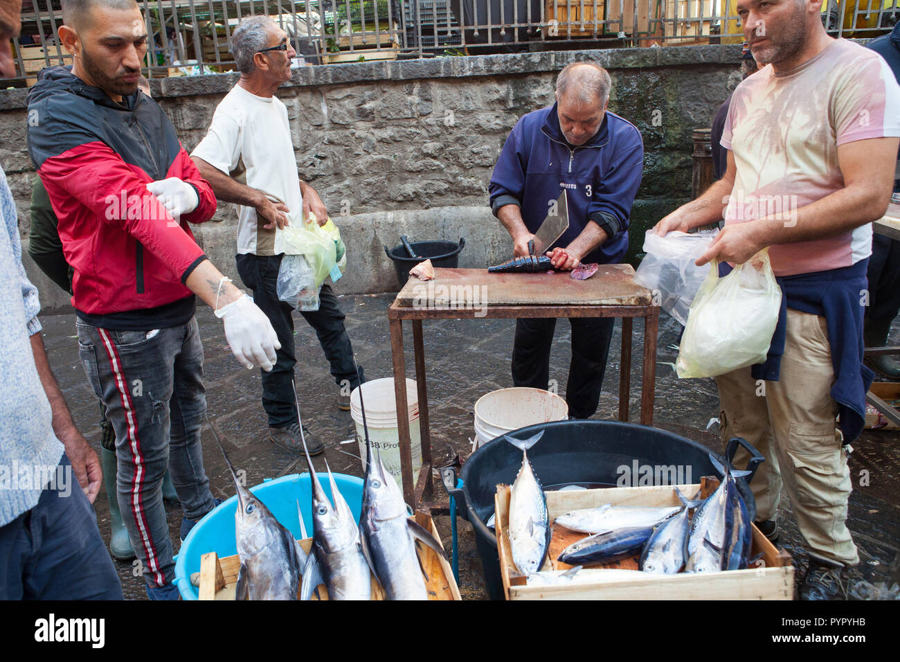 Fish market in Catania, Sicily Stock Photo Alamy