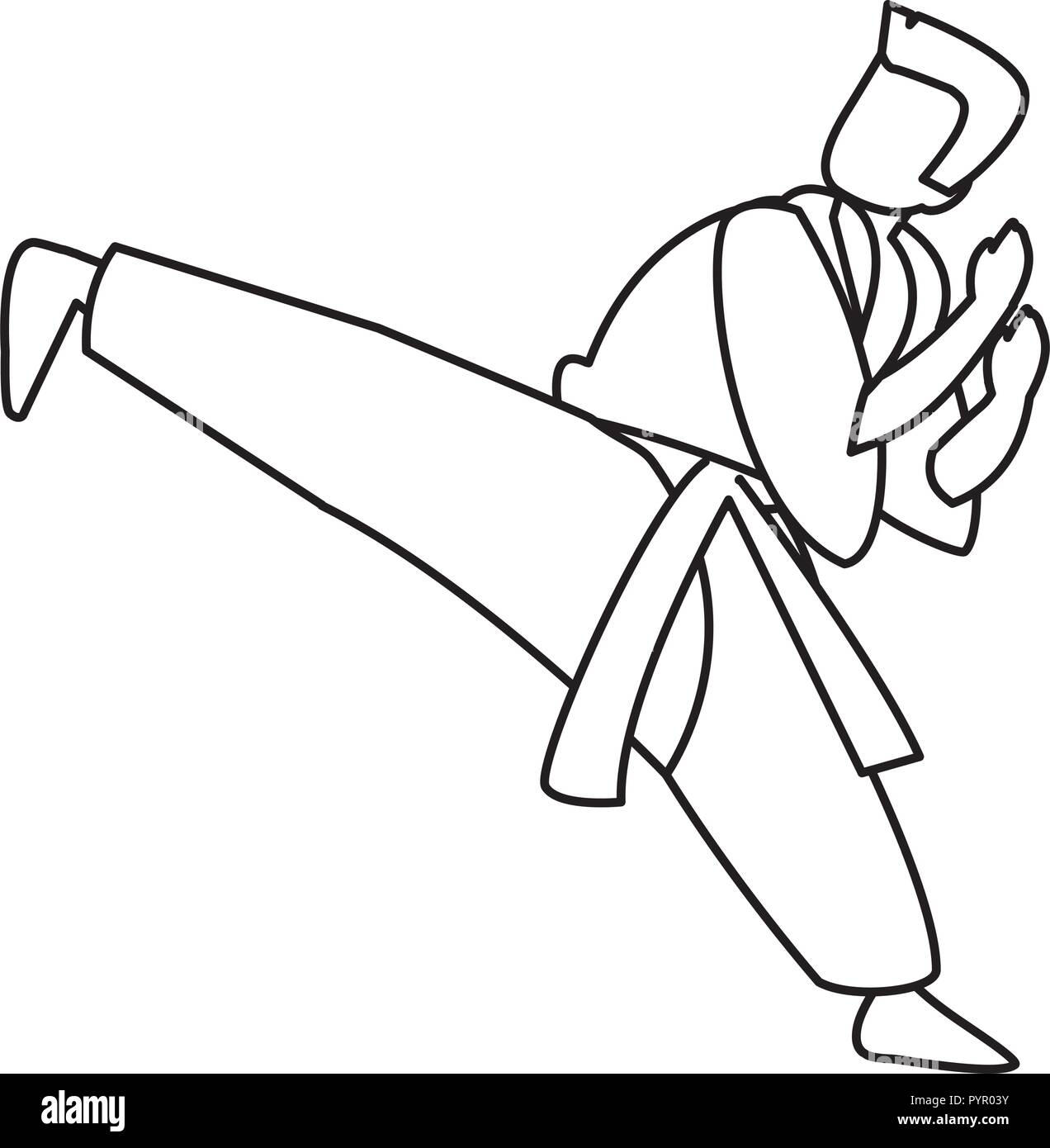 Karate kick class Black and White Stock Photos & Images Alamy