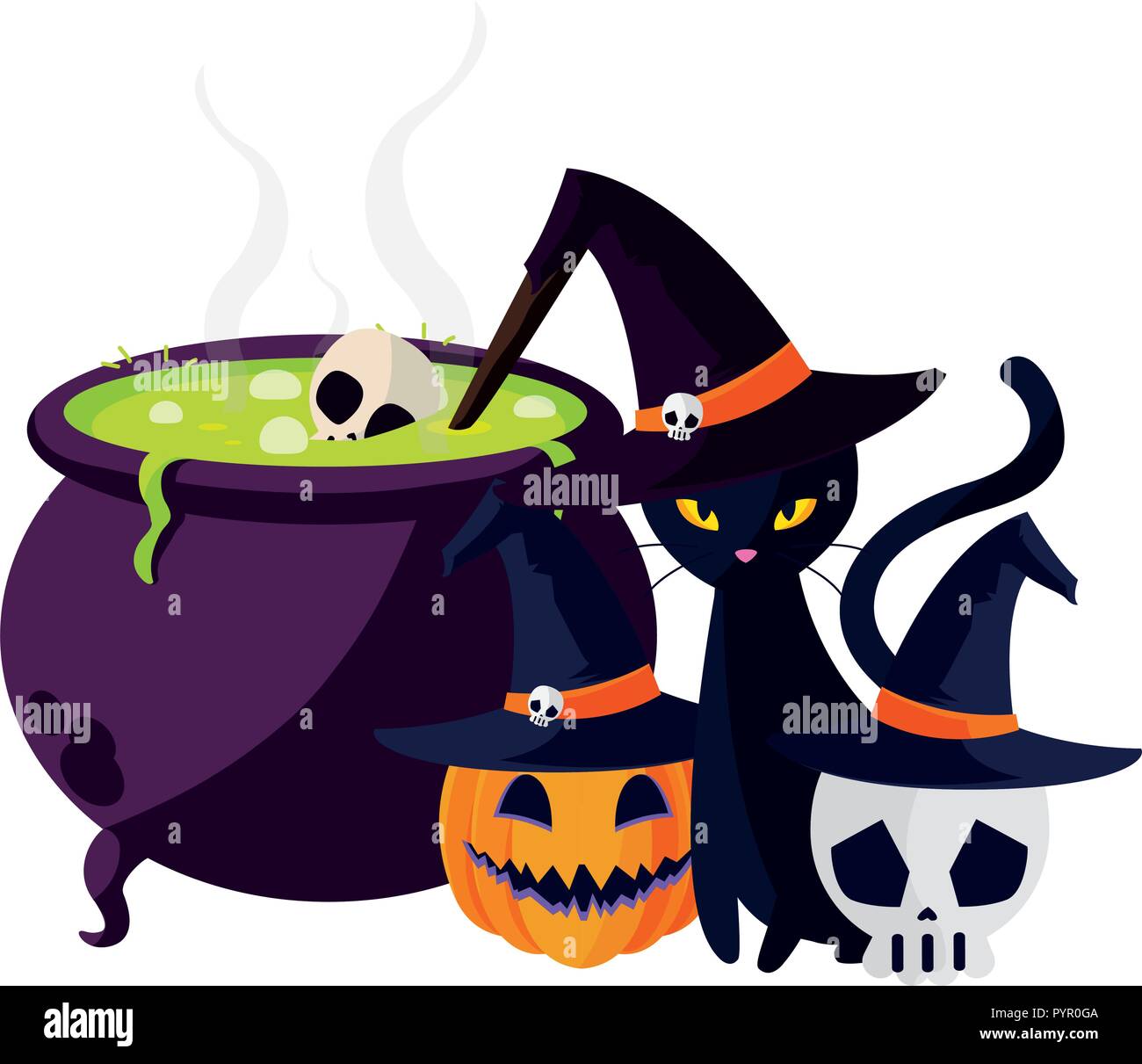happy halloween cauldron icon vector illustration design Stock Vector ...