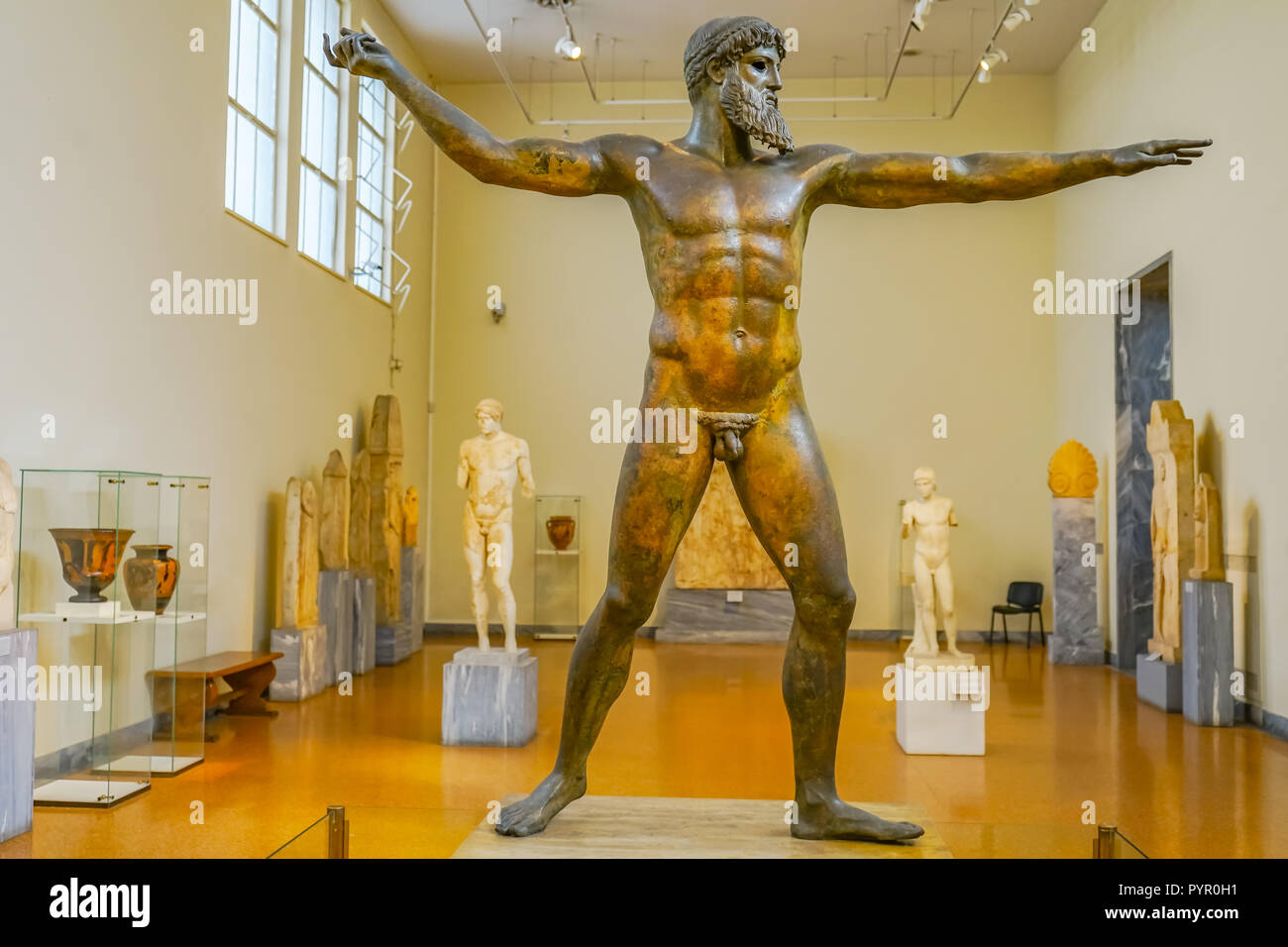 Artemision Bronze Poseiden or Zeus Greek God Statue National