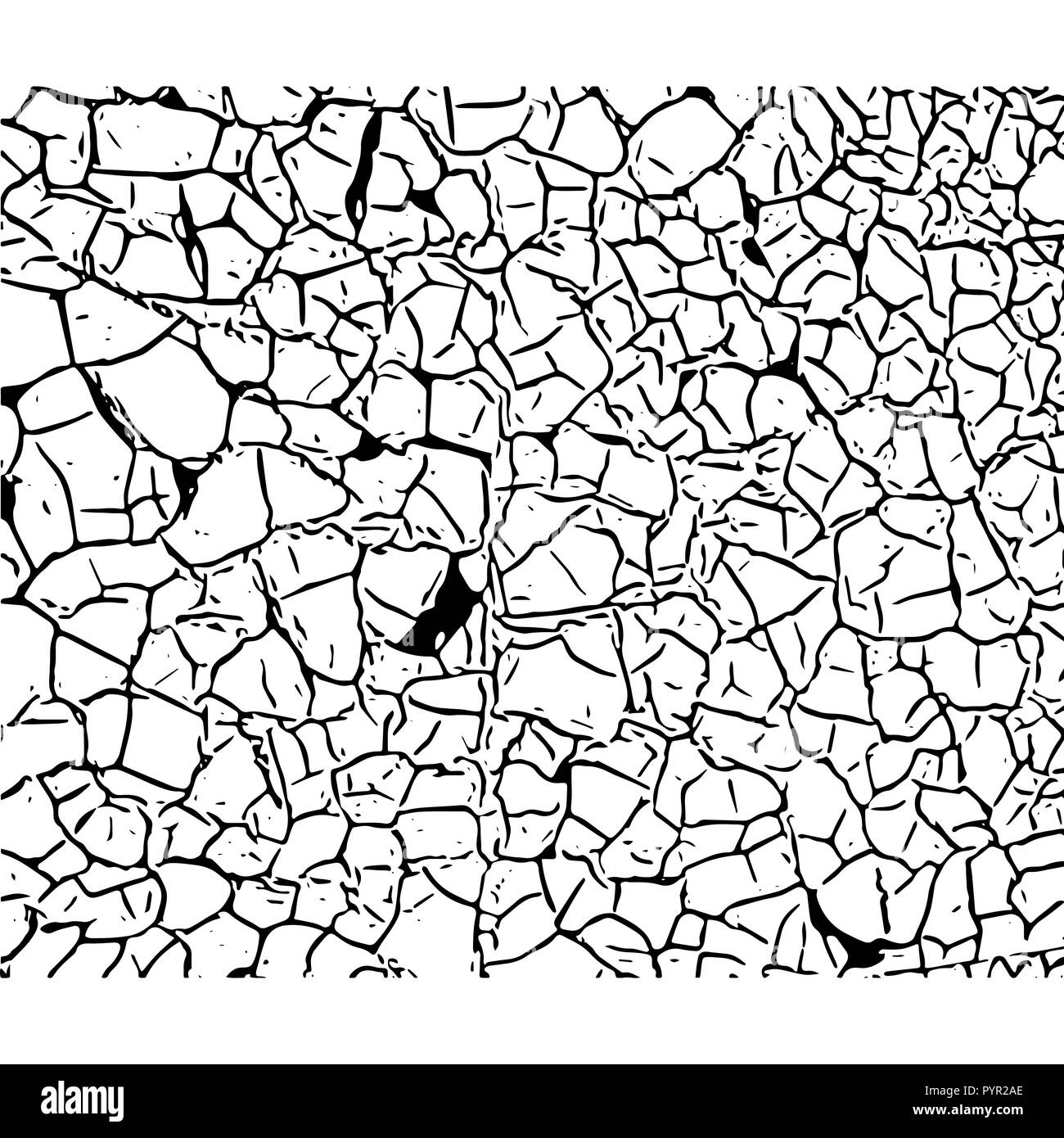 Cracked texture. Cracks and scratches. Vector grunge illustration. Stock Vector