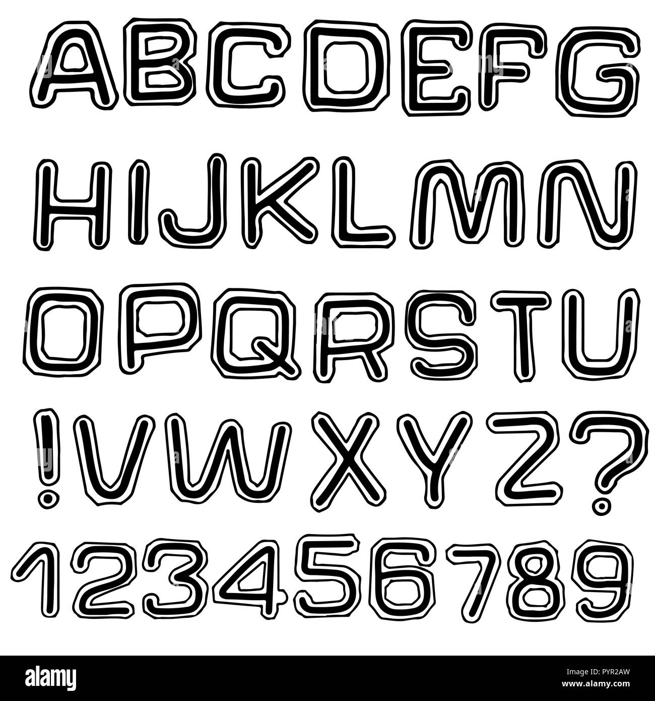 Classic college font. Vintage grunge font in american style. Vector