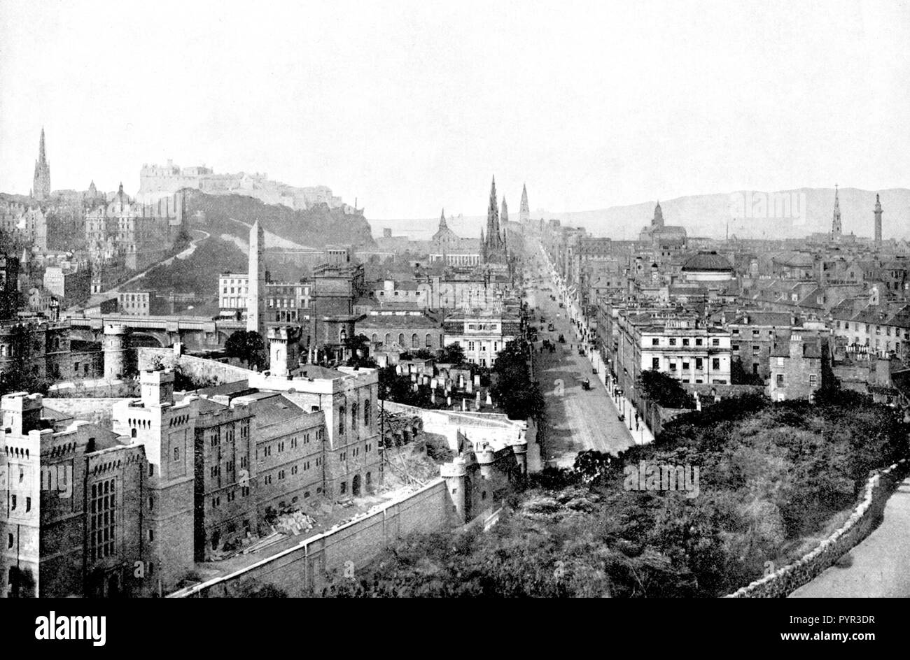 View from Calton Hill, Edinburgh early 1900s Stock Photo