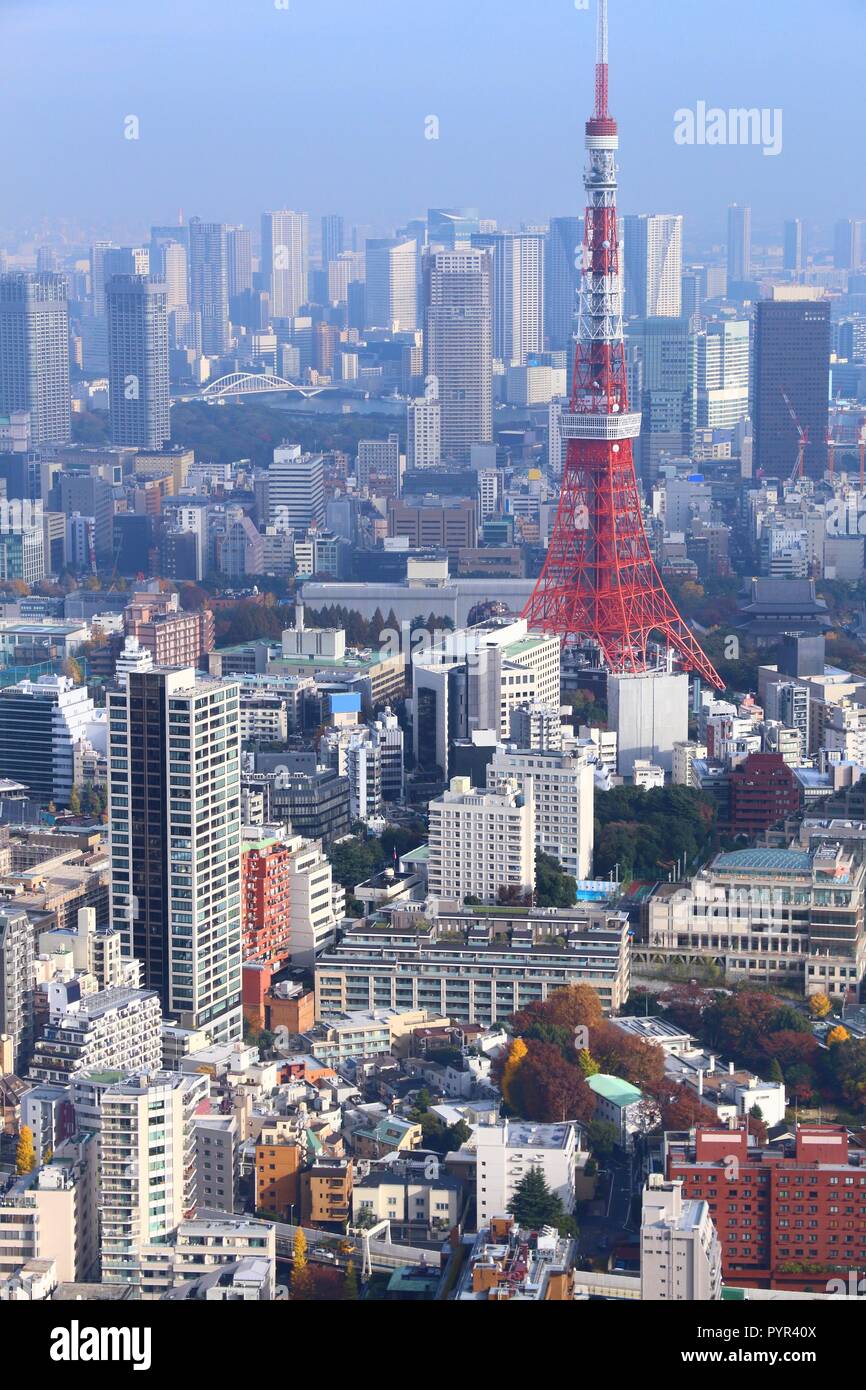 Tokyo skyline aerial city hi-res stock photography and images - Alamy