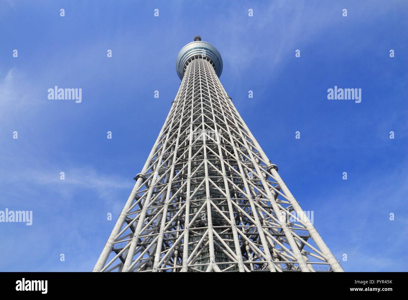 TOKYO, JAPAN - NOVEMBER 30, 2016: Skytree tower in Tokyo, Japan. The 634m tall broadcasting tower is the 2nd tallest structure in the world. Stock Photo