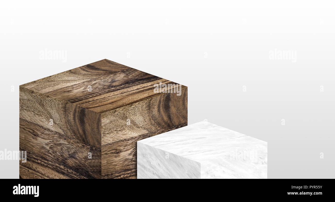 Download Product Display Stand Made From White Glossy Marble And Wood In Two Step With Copy Space For Display Of Content Design Or Replace Your Background Bann Stock Photo Alamy