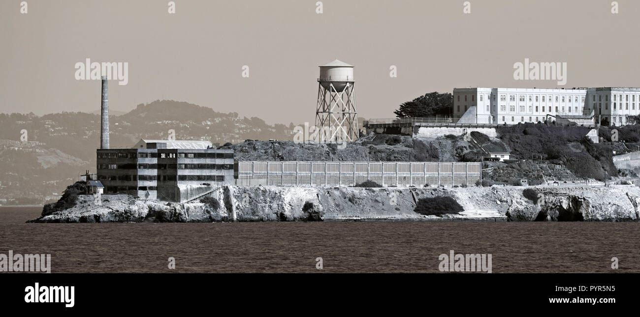 Old Alcatraz prison island near San Francisco Stock Photo