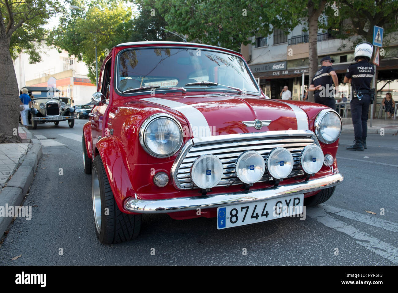 Mini. Classic car meeting in Torremolinos, Málaga, Spain. Stock Photo