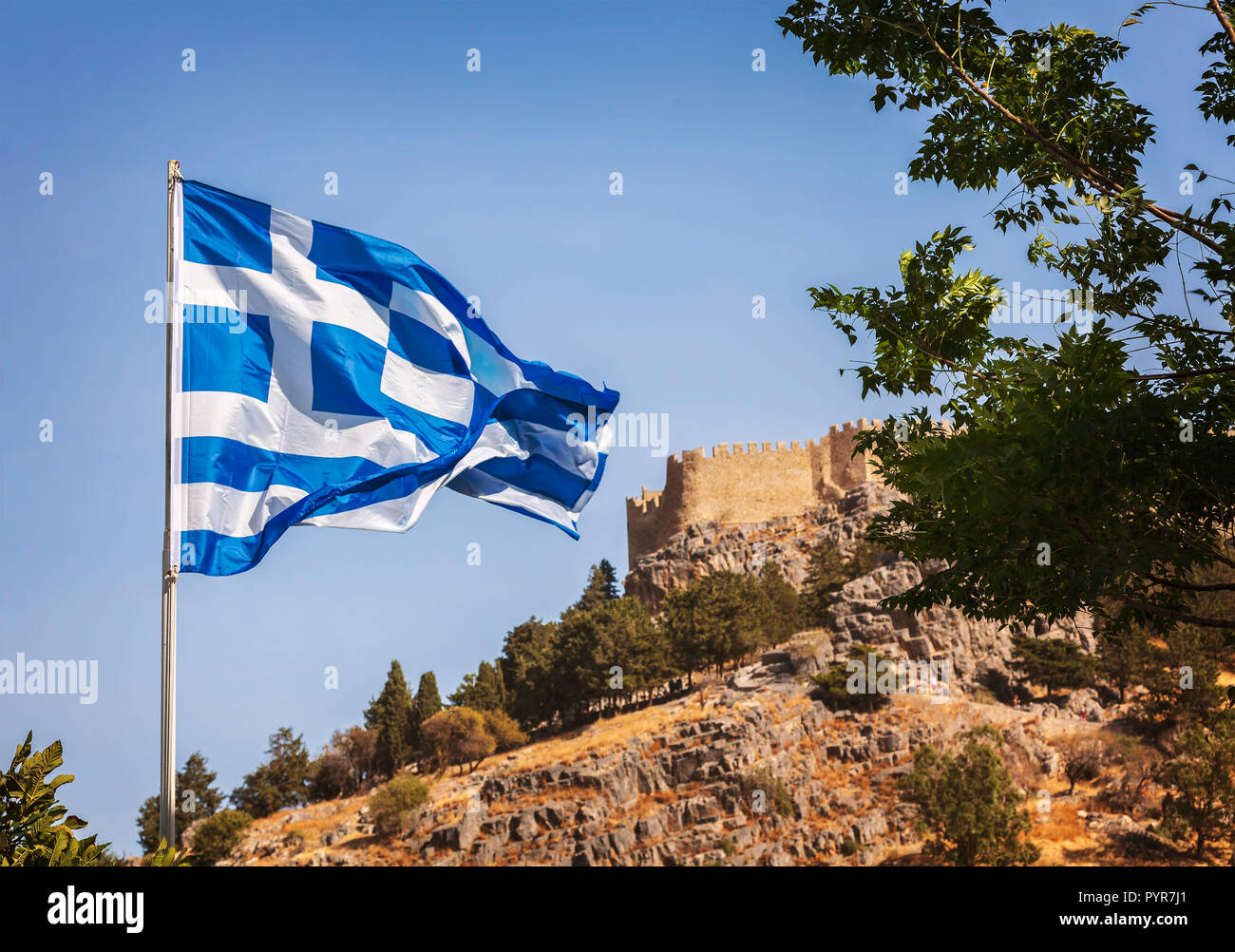 Blue flag beach rhodes hi-res stock photography and images - Alamy