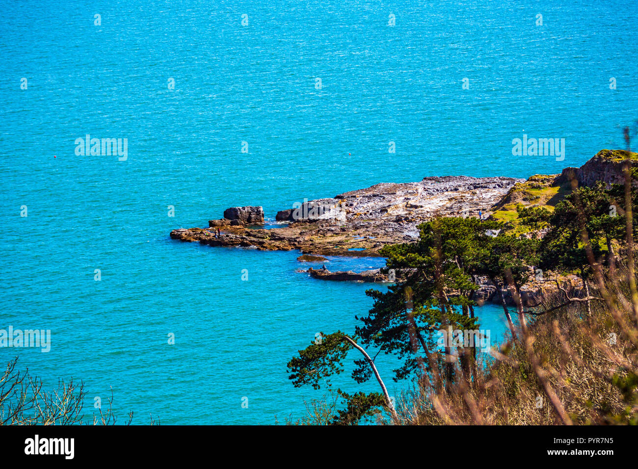 A famous fishing spot Hope Nose in Devon, UK. Stock Photo