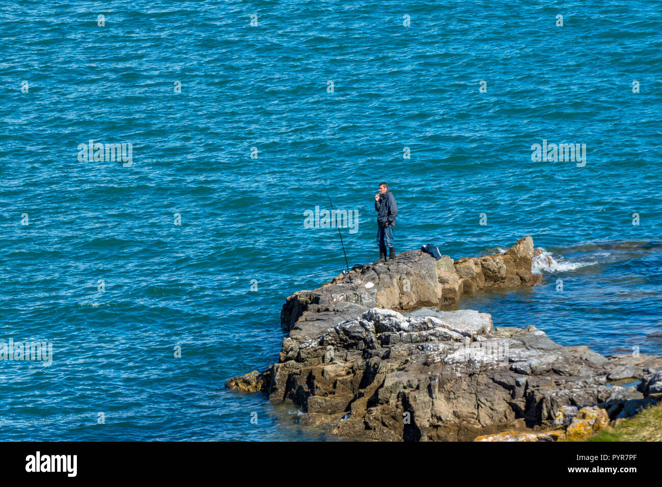 A famous fishing spot Hope Nose in Devon, UK. Stock Photo