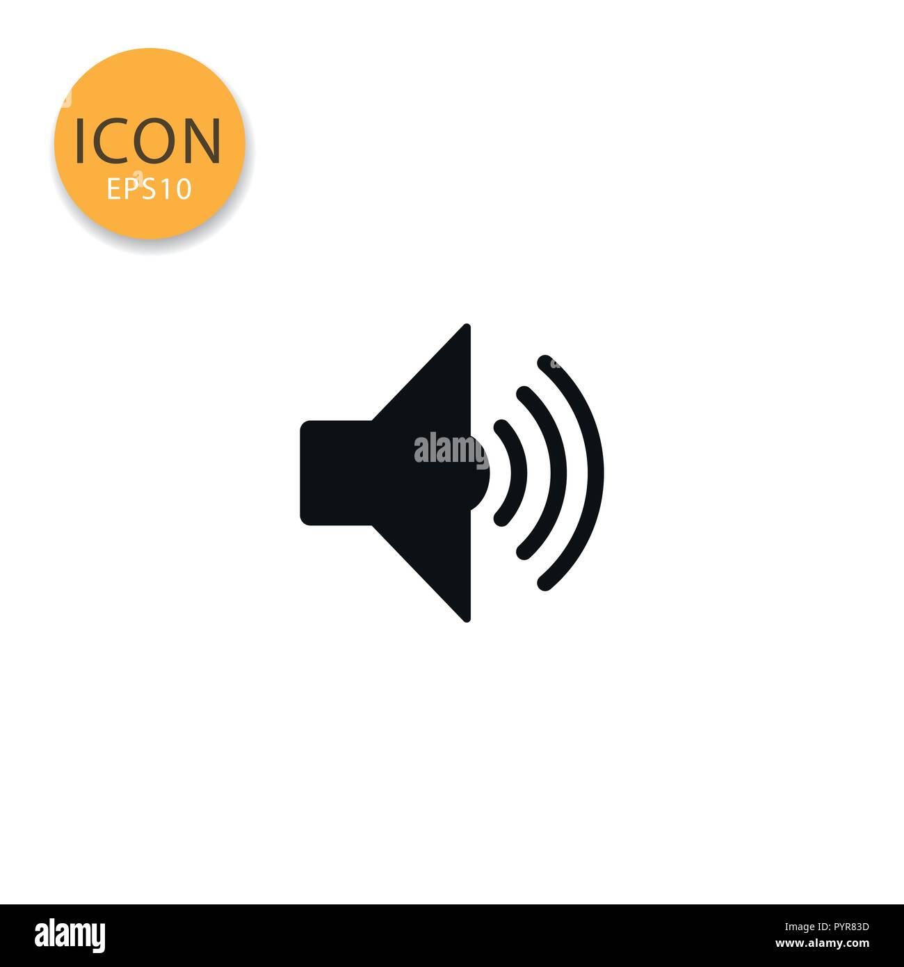 Speaker icon flat style in black color vector illustration on white ...