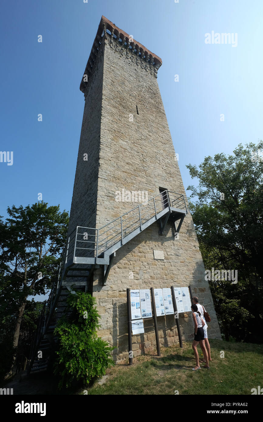 The tower,(X century) Murazzano,Cuneo,Italy Stock Photo