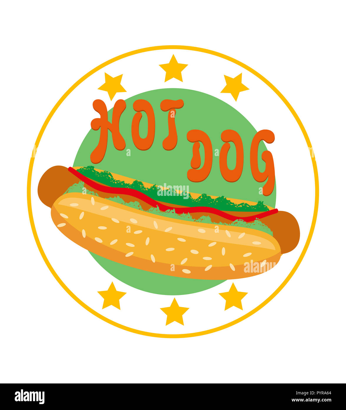 logo hot dog for fast food vector illustration isolated on white