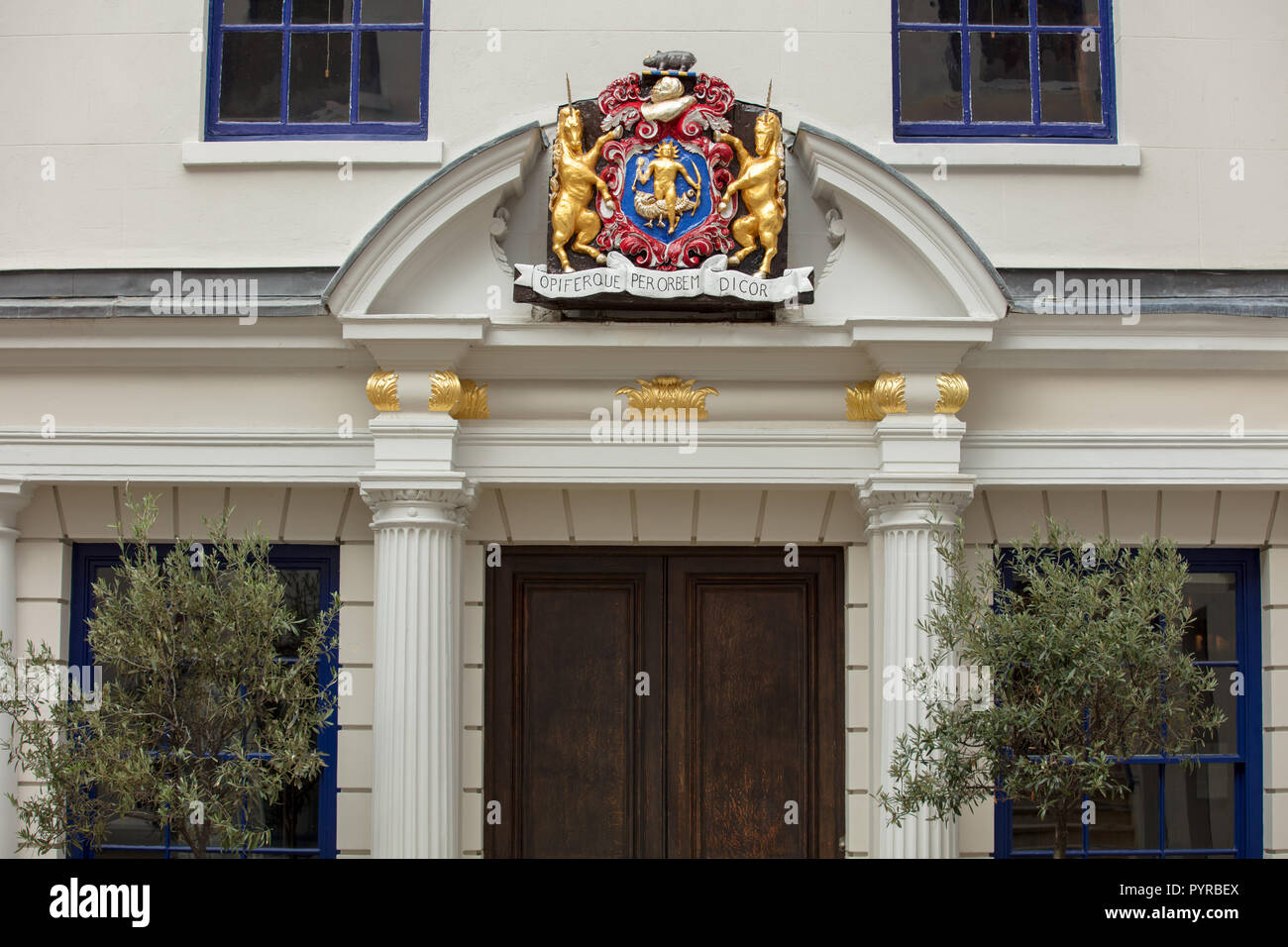 The historic Apothecaries Hall is a Grade I listed building in the old City of London UK and one of the oldest livery companies for medicinal products Stock Photo