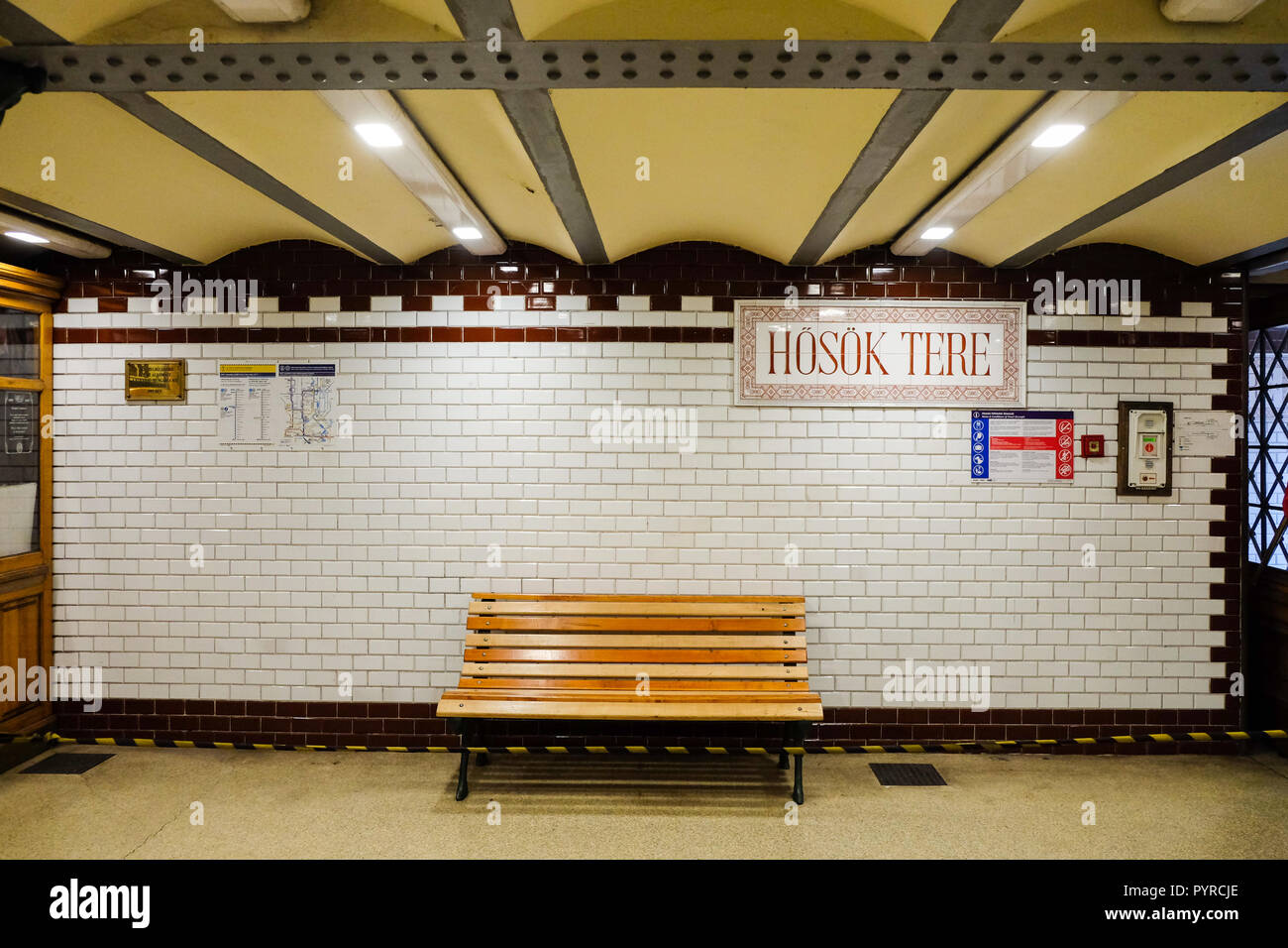 Metro station Hosok tere, Budapest, capital city of Hungary. October 2018 Stock Photo
