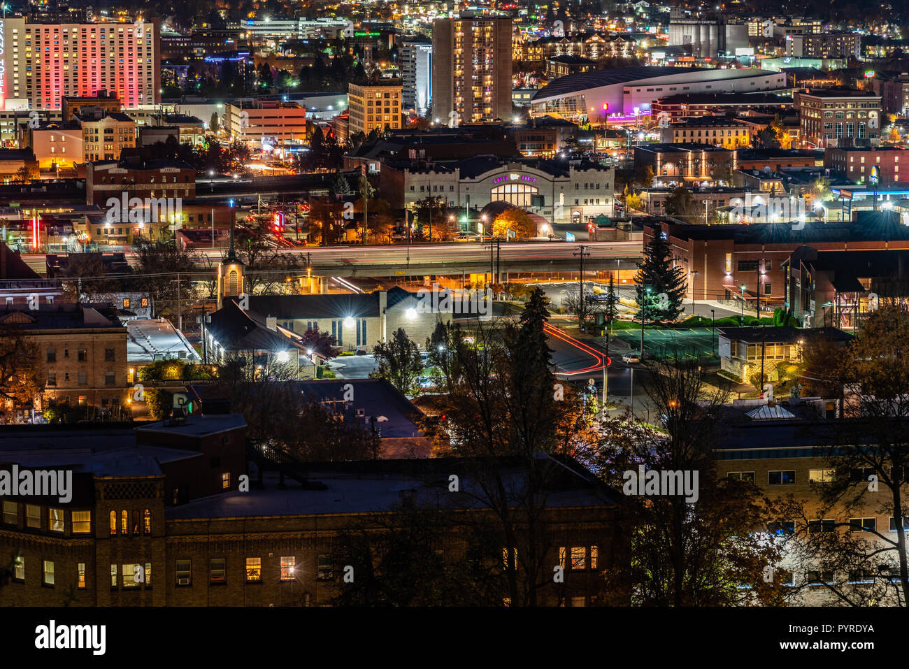 Spokane washington city skyline view hires stock photography and
