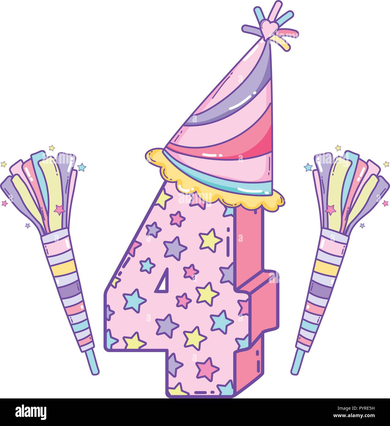 Birthday candle number Stock Vector Image &amp; Art - Alamy