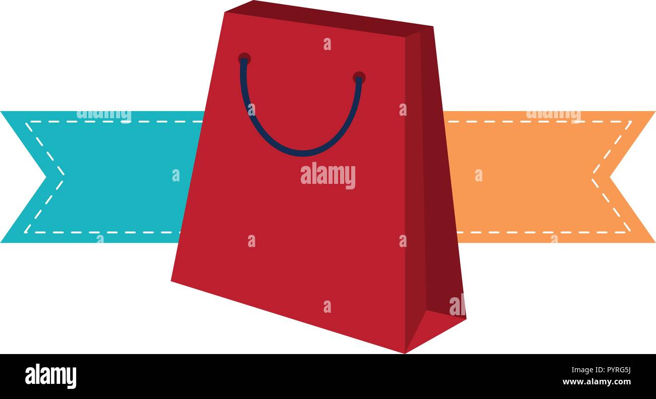 Shopping bag with ribbon banners vector illustration graphic design Stock Vector Image & Art Alamy