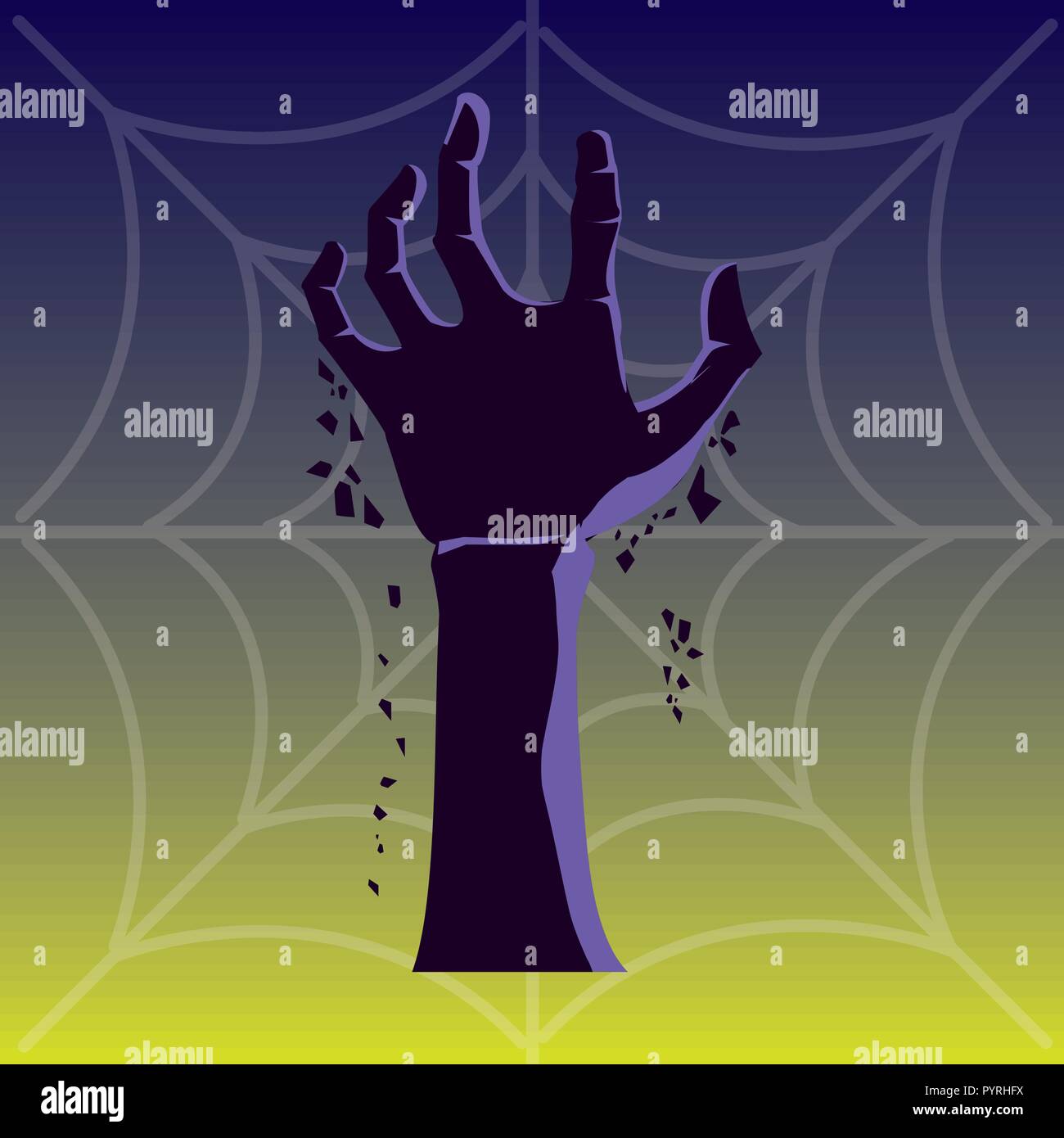 zombie hand halloween icon vector illustration design Stock Vector ...