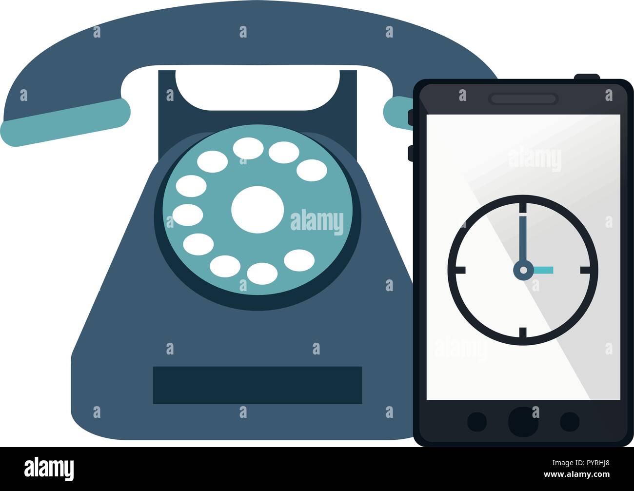 Vintage telephone call center service symbol vector illustration ...