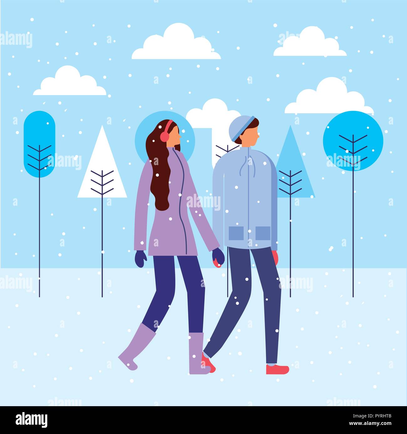 happy winter people vacation Stock Vector Image & Art - Alamy