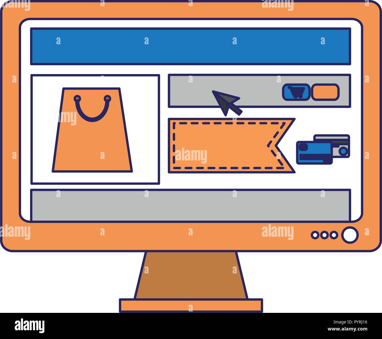 Young people buying computer Stock Vector Images - Alamy