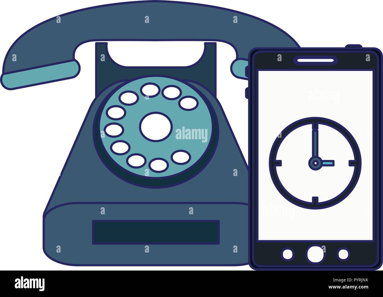 Vintage telephone call center service symbol vector illustration ...