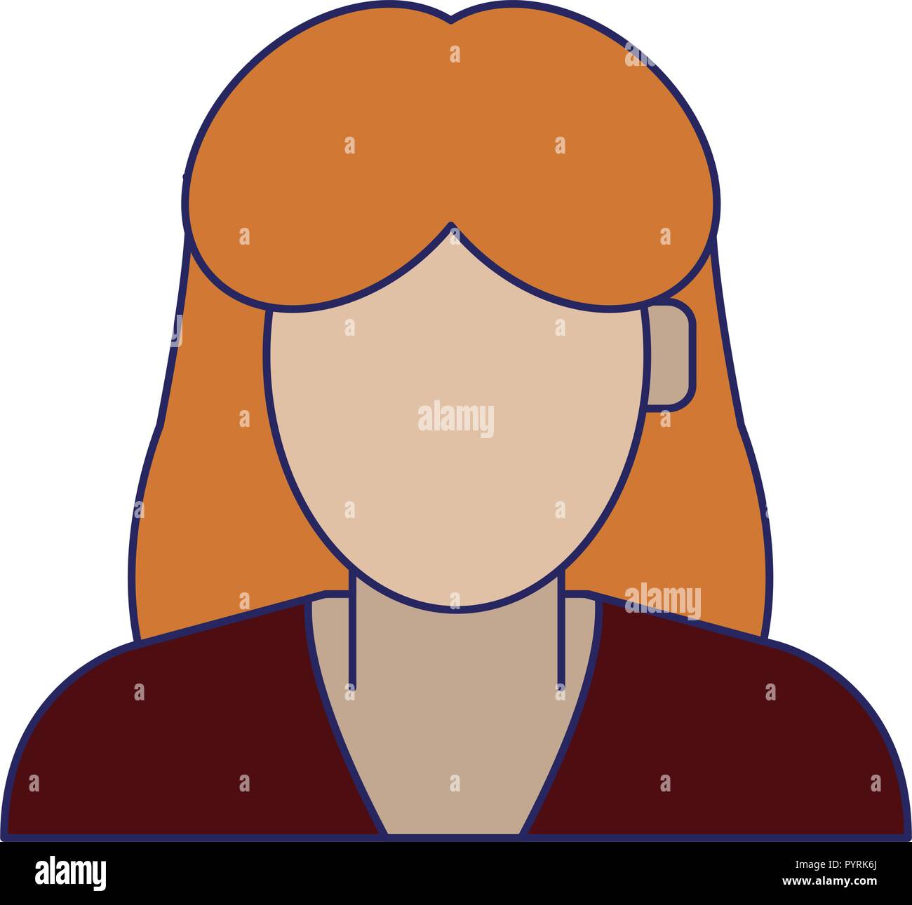 Woman faceless avatar profile vector illustration graphic design Stock ...