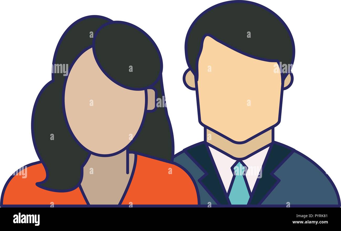 Couple avatar faceless profile vector illustration graphic design Stock ...