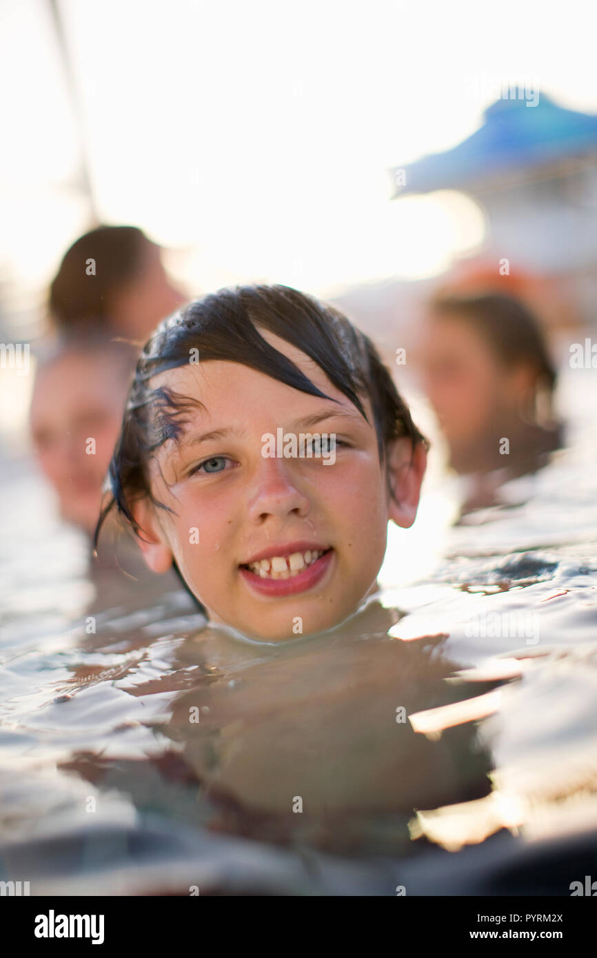 Boy in swimming pool Stock Photo Alamy