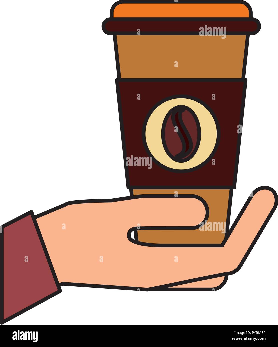 hand holding disposable coffee cup Stock Vector Image & Art Alamy