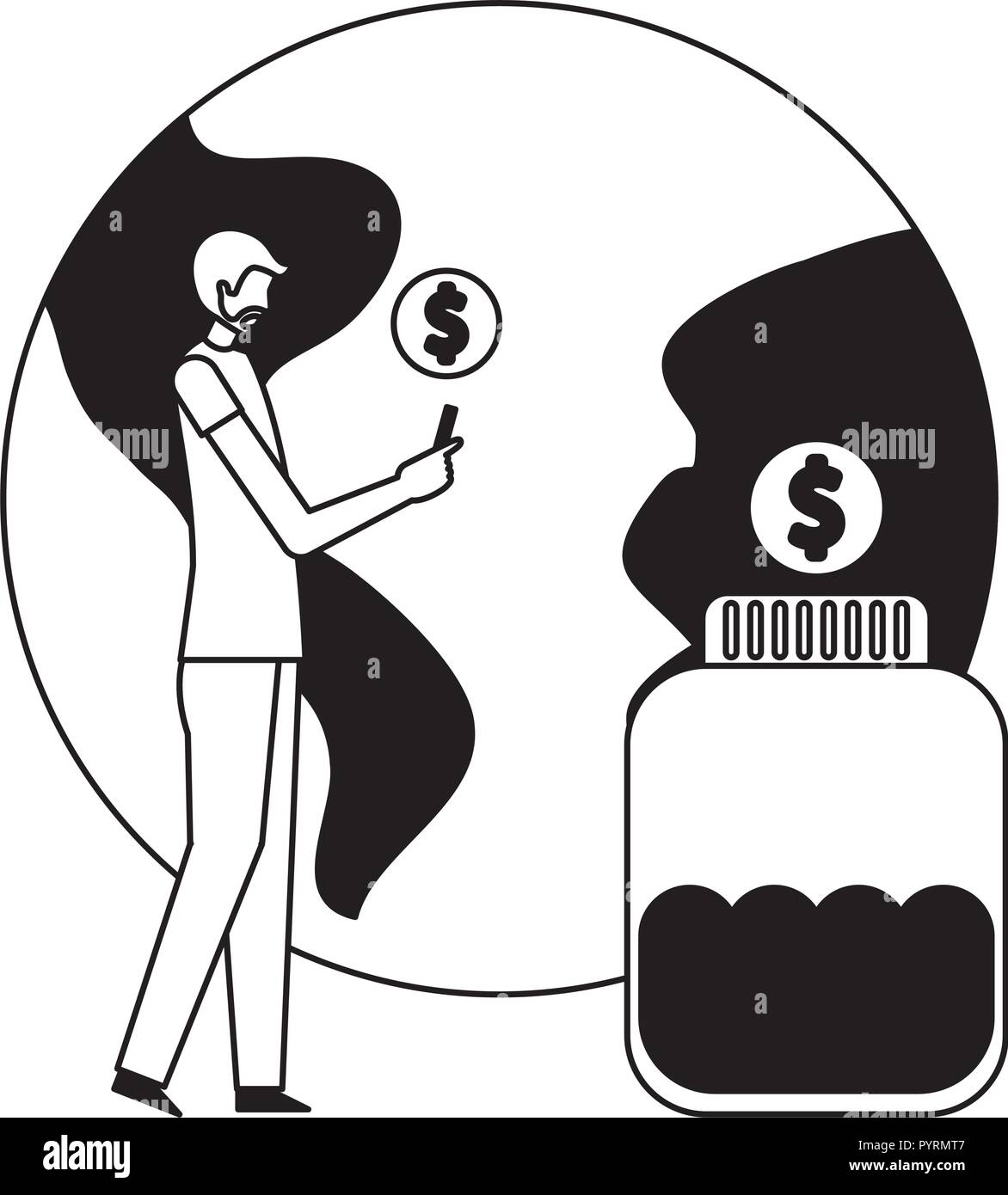 volunteers help work Stock Vector