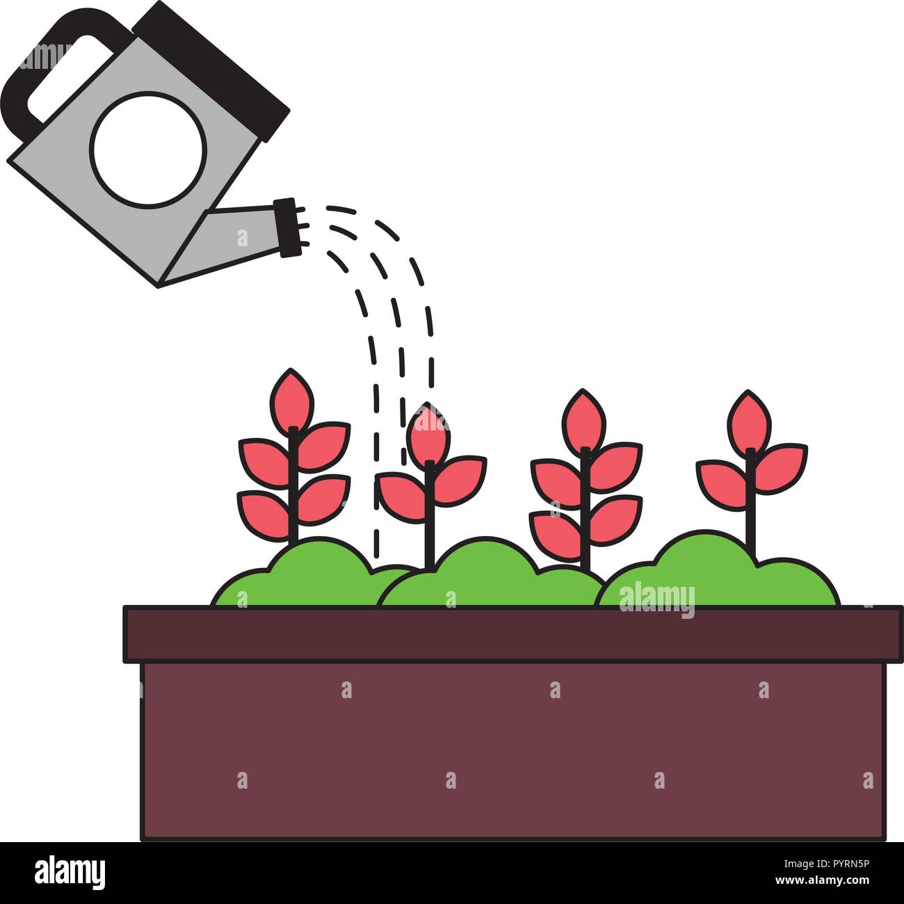 watering can with potted plants gardening Stock Vector Image & Art Alamy