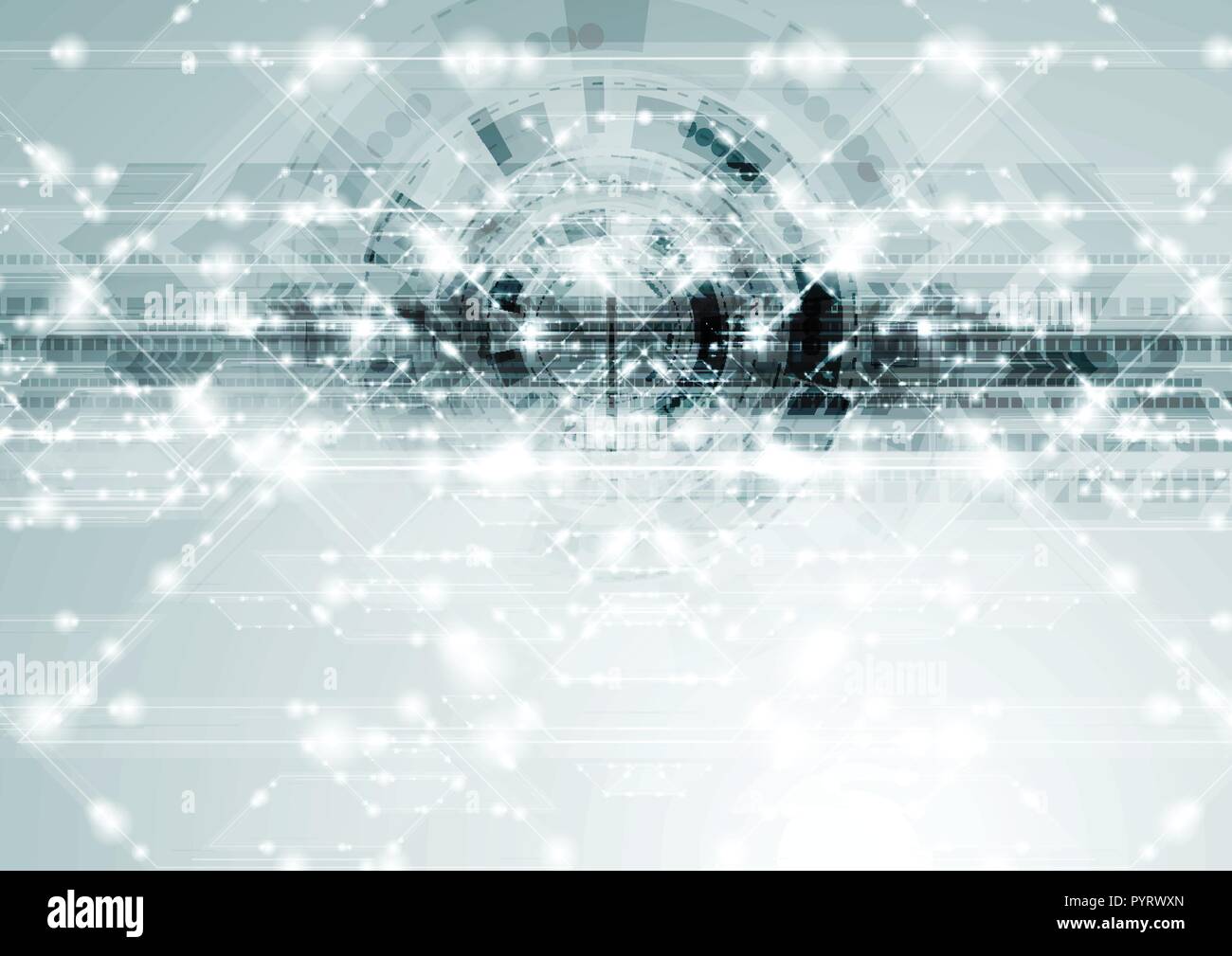 Technology sparkling shiny abstract blue background. Vector geometric design Stock Vector
