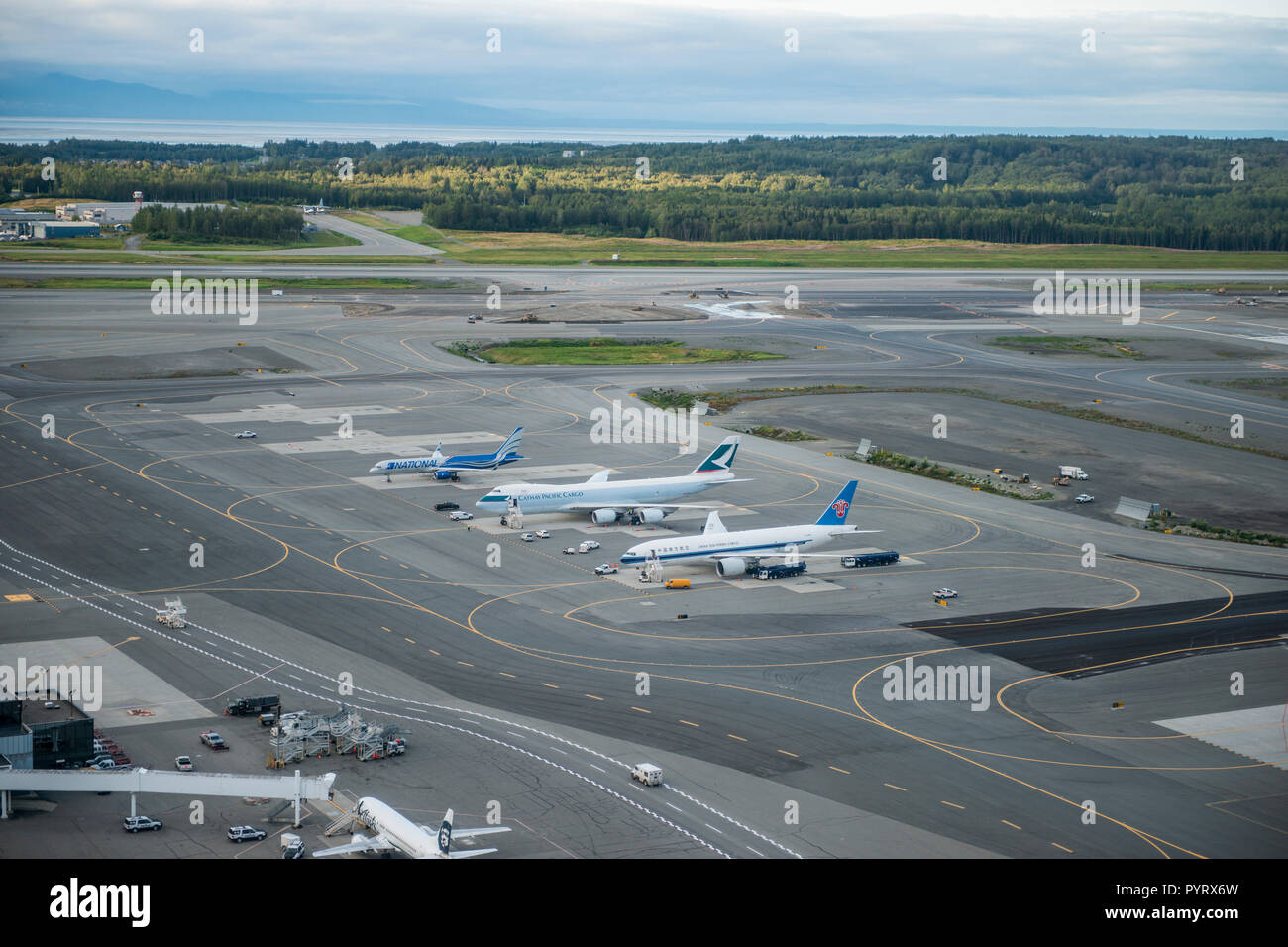 Anchorage airport, Alaska, USA. Stock Photo