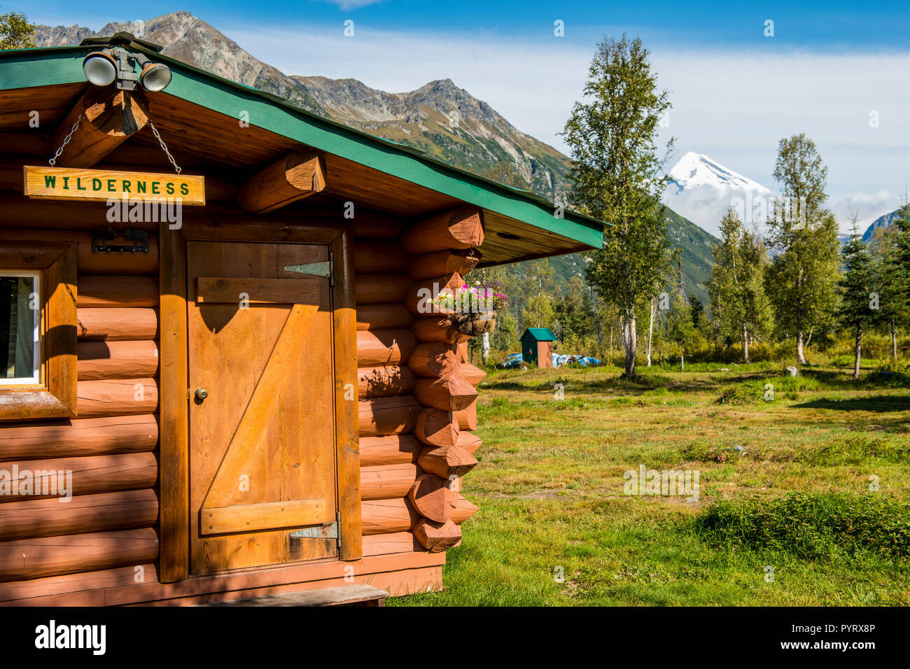 Redoubt Mountain Lodge on Crescent Lake, Lake Clark National Park and Preserve, Alaska, USA. Stock Photo