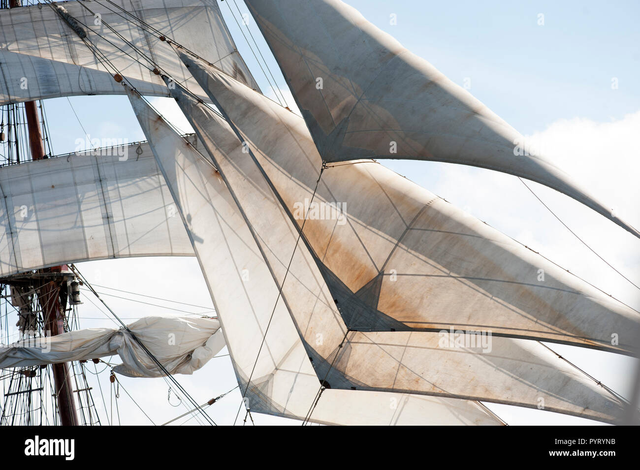 A sail is a tensile structure—made from fabric or other membrane  materials—that uses wind power to propel sailing craft, including sailing  ships, sail Stock Photo - Alamy