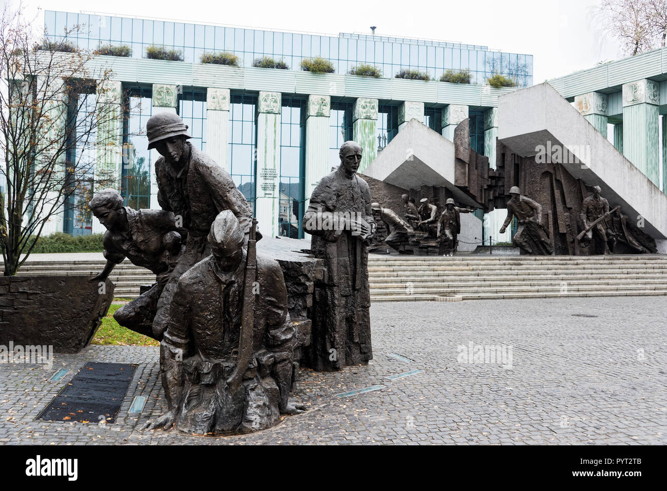 View of the Warsaw Uprising Monument, a memorial dedicated to the Warsaw Uprising of 1944, on October 22, 2017 in Warsaw, Poland Stock Photo