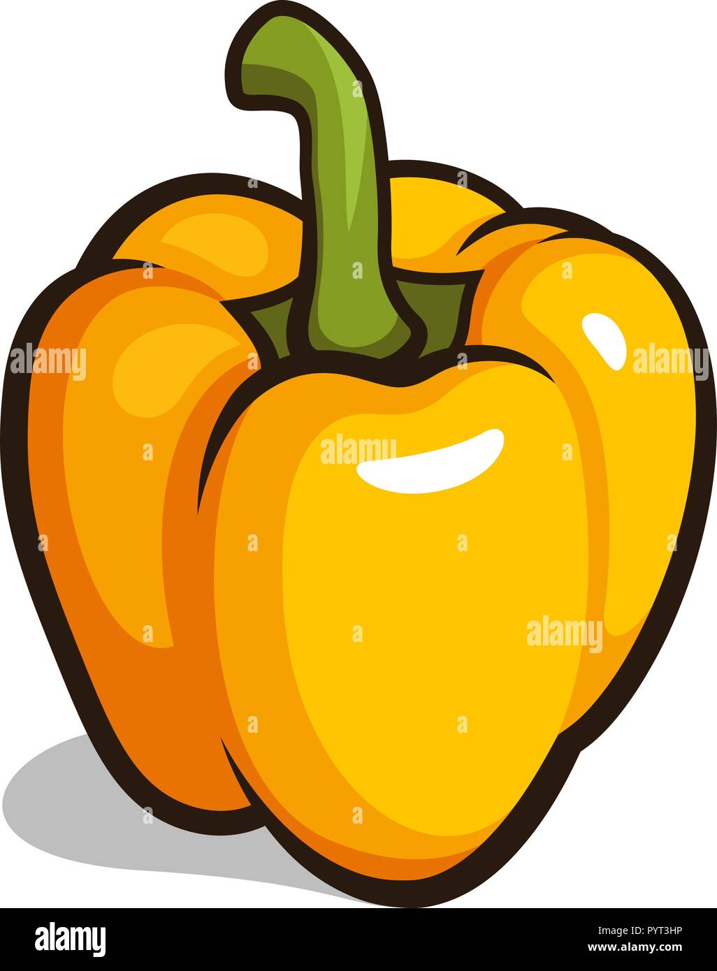 Vector illustration of a bulgarian pepper isolated on white Stock Vector
