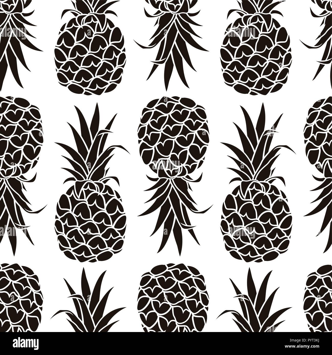 Pineapples seamless pattern. Abstract vector background for contemporary design Stock Vector