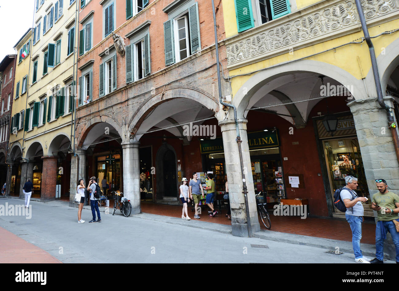 The Vibrant Corso Italia pedestrian street in Pisa, Italy. Stock Photo