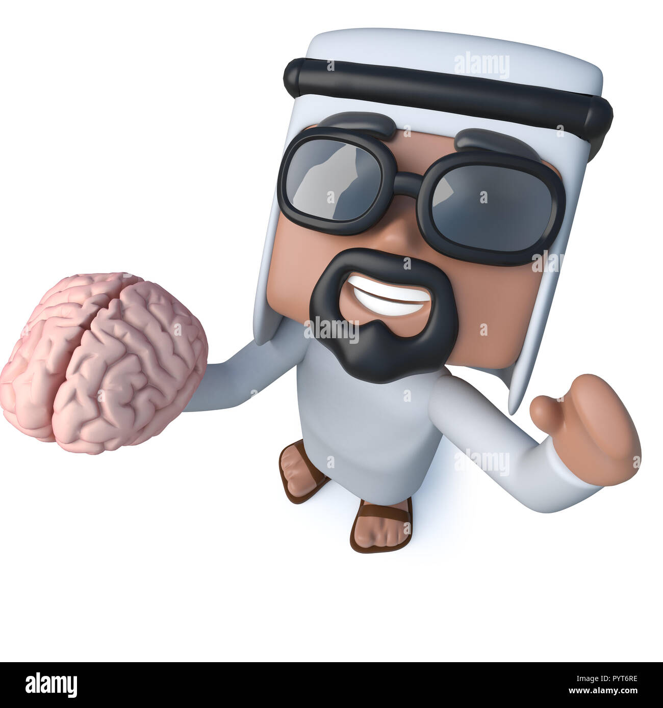 3d render of a funny cartoon Arab sheik character holding a human brain Stock Photo - Alamy 3d render of a funny cartoon Arab sheik character holding a human brain Stock Photo - Alamy