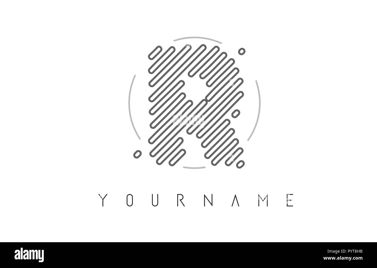 R Letter Logo Design with Black Lines Monogram Vector Illustration ...