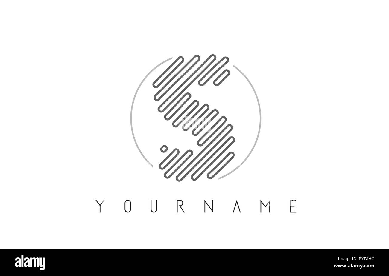 S Letter Logo Design with Black Lines Monogram Vector Illustration ...