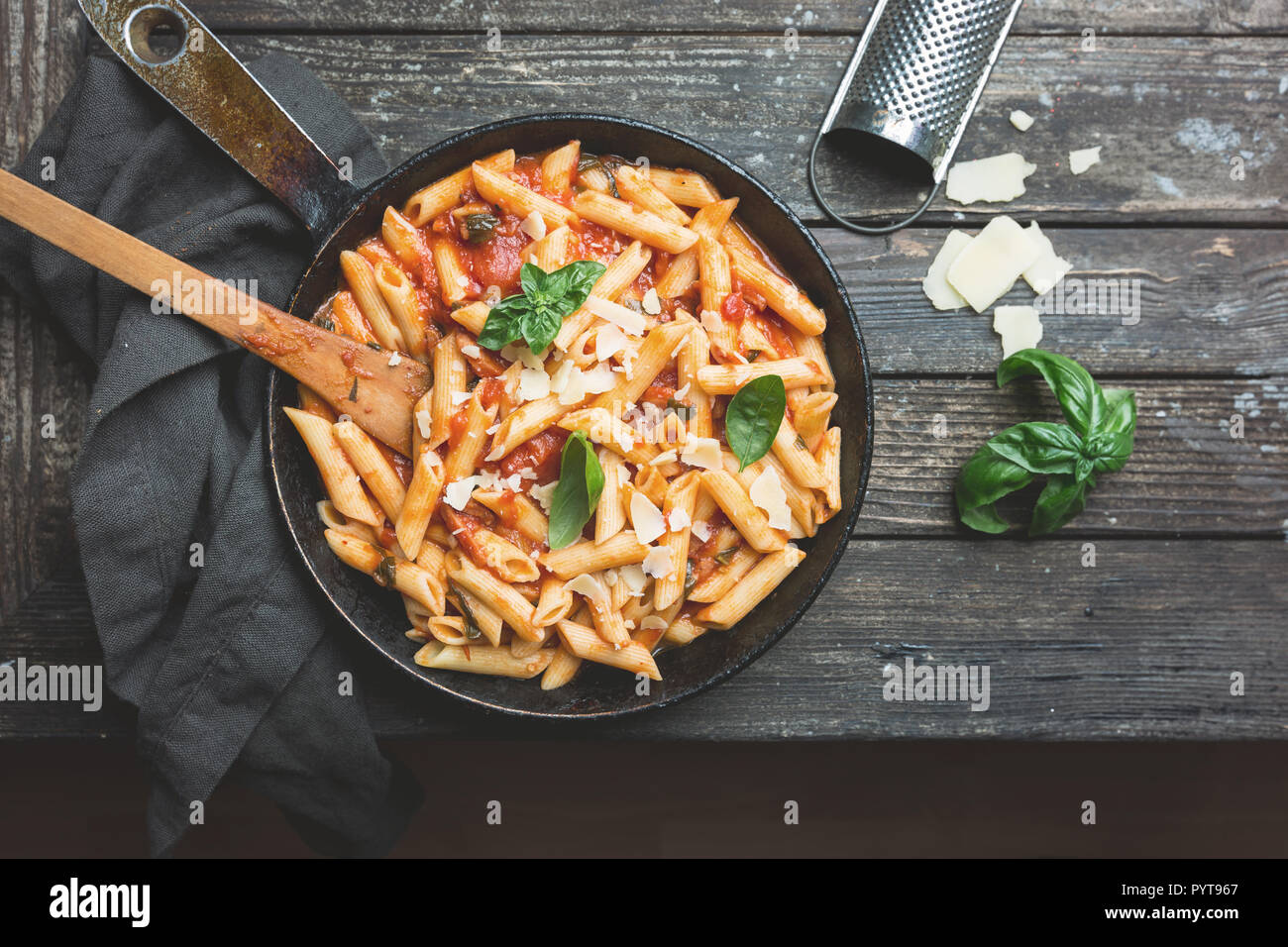 Penne pasta in tomato sauce Stock Photo - Alamy
