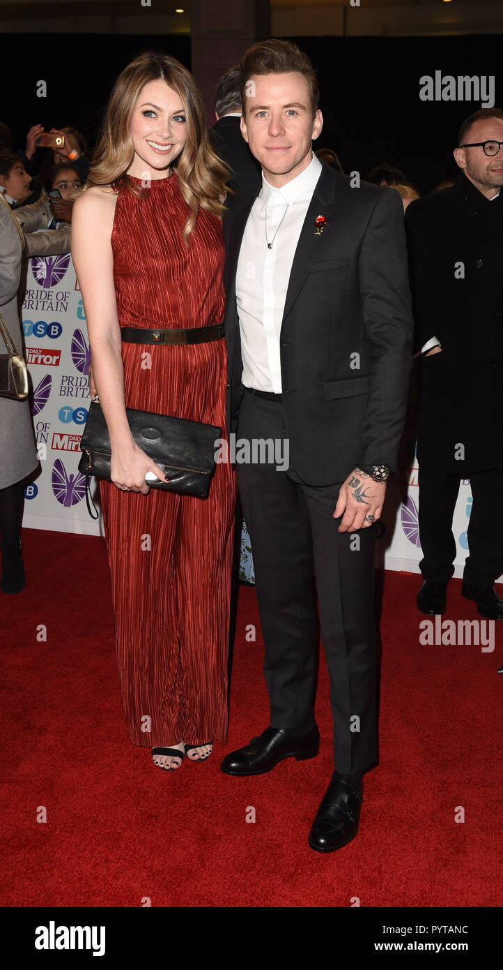 Photo Must Be Credited ©Alpha Press 079965 29/10/2018 Georgia Horsley and  Danny Jones The Daily Mirror Pride of Britain Awards 2018 in partnership  with TSB At The Grosvenor House Hotel London Stock Photo - Alamy